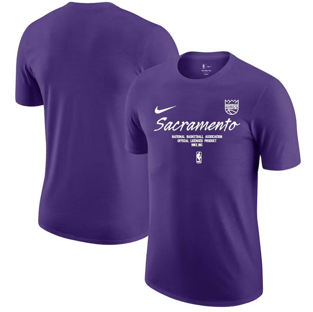 Men 2025 NBA Sacramento Kings Purple Nike T shirts style 3